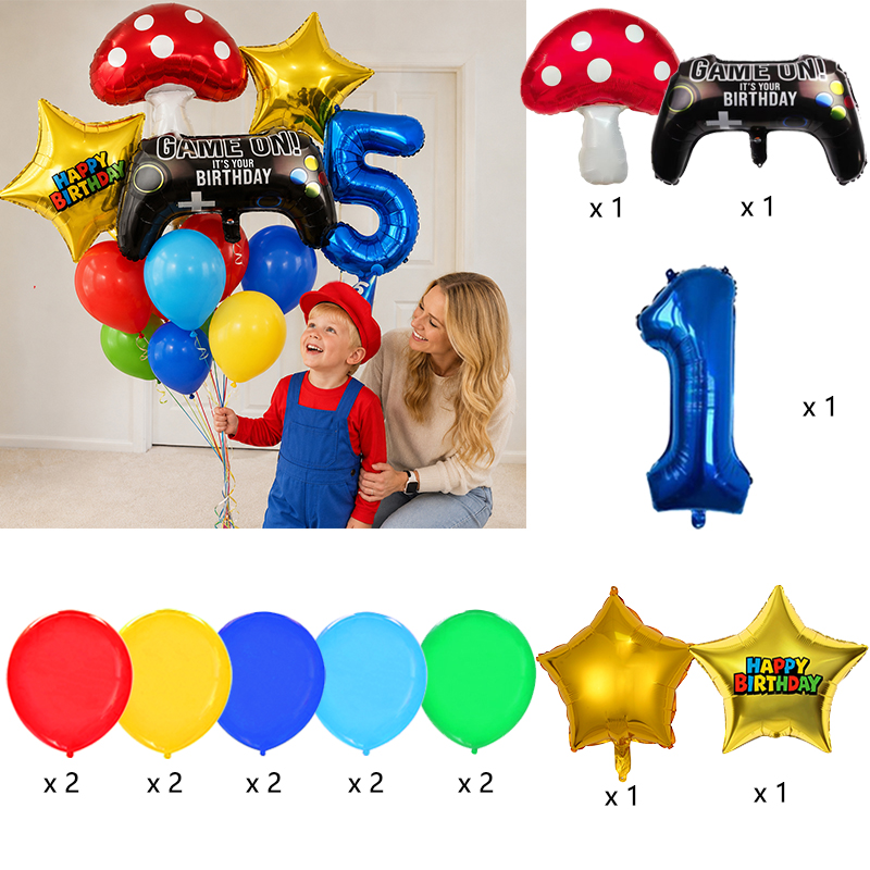 Zestaw balonów w motywie gier  – Party Games Mario recenzja i cena